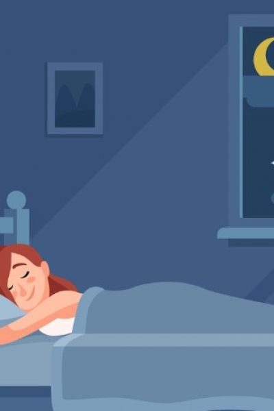 lady sleeping under duvet at night waking up in morning and sitting vector id958891456 1